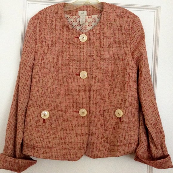 J. JILL boxy retro look jacket blazer Size 14 NWOT - Picture 4 of 9